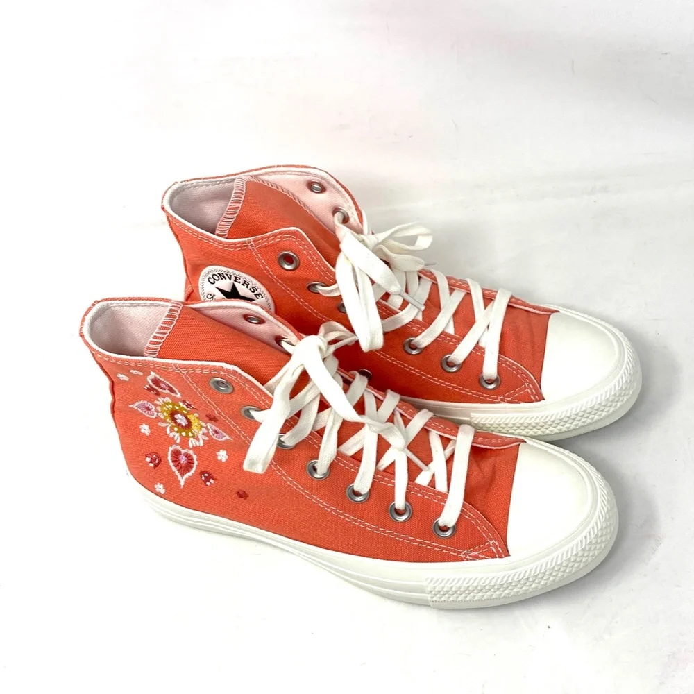 Converse Ctas High Top Shoes For Women Orange Sneakers Casual Canvas A02203F_2